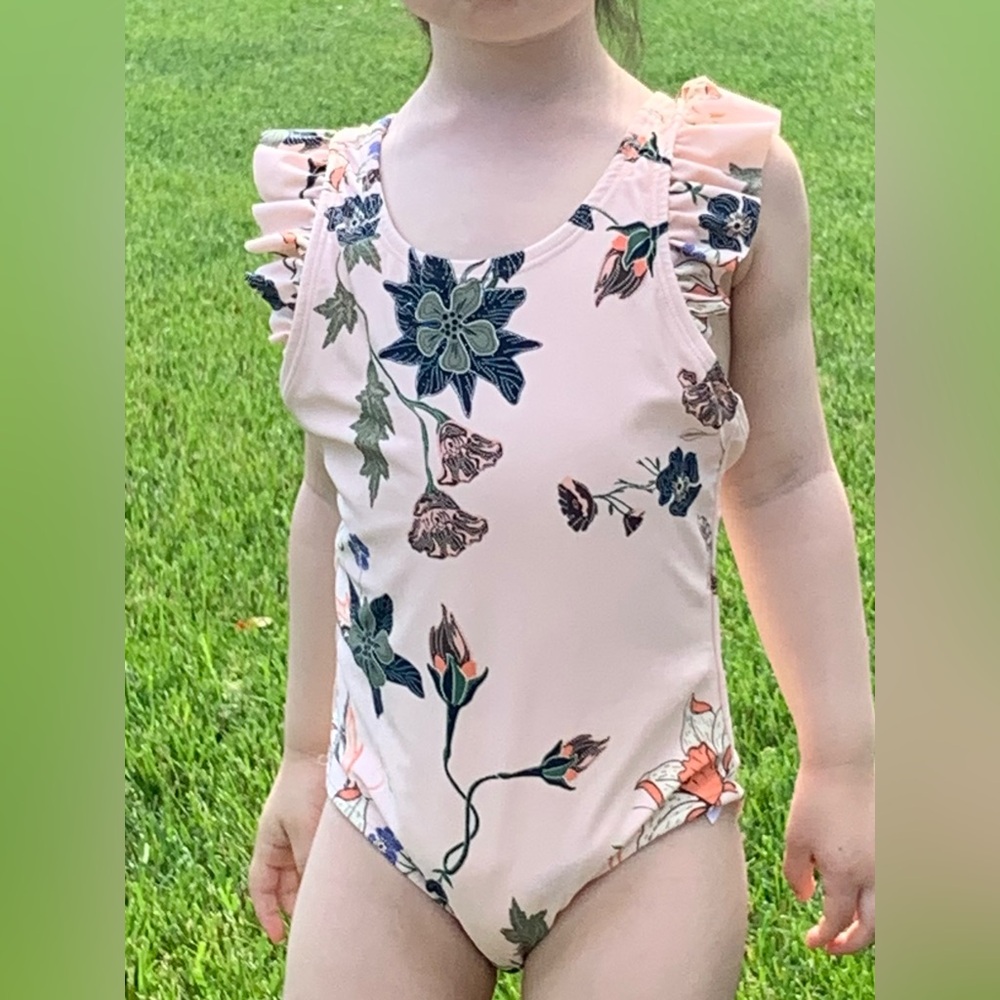 Jessica Simpson Toddler Girl One Piece Floral Print Swimsuit in Size 3T - Picture 4 of 8